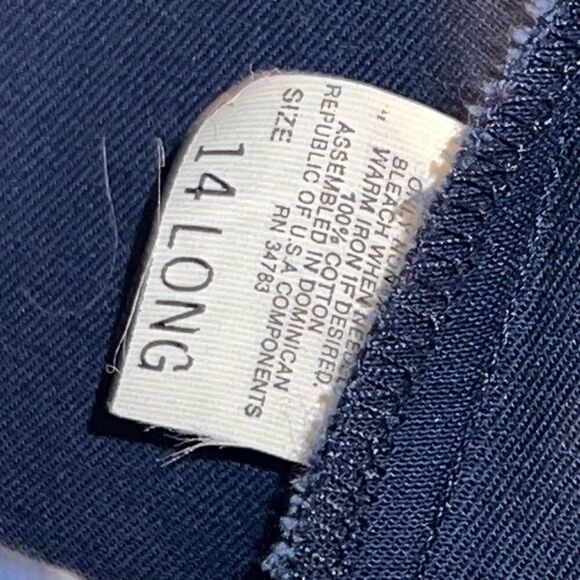 Vintage Lee Women's Pants Size 14 Long High Wasted Blue Elastic Sides Straight - Picture 7 of 7